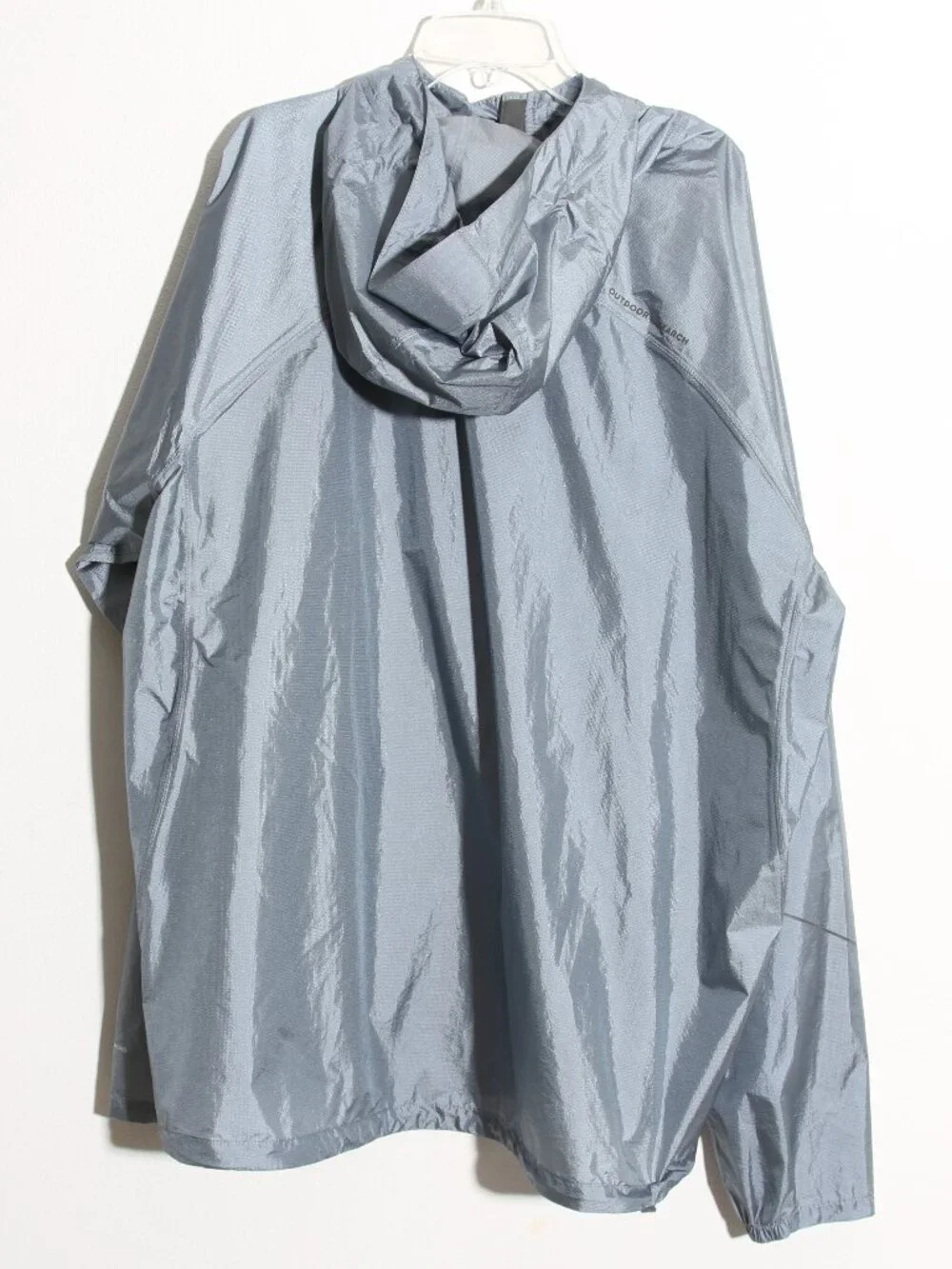 Outdoor Research Men’s Helium Rain Jacket Pewter Gray Full Zip Hooded Size XXL